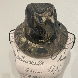 Haas Outdoors Men’s Mossy Oak Camo Fedora Hat Bottomland Vintage